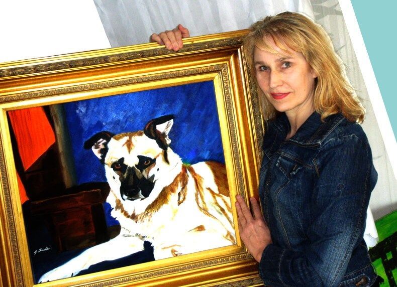 kunstmalerin und kuenstlerin von stuttgart die auftragsmalerei und hunde portrait auf bestellung anfertigt nach foto