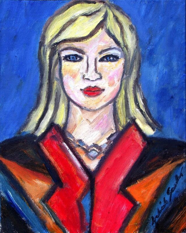 modernes portrait blond ein gemaelde maedchen in oel gemalt von portraitmalerin gabriele sauler