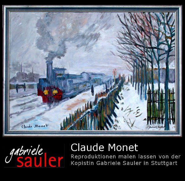 Reproduktion Claude Monet Zug im Schnee Die Lokomotive 1875 Öl auf Leinwand