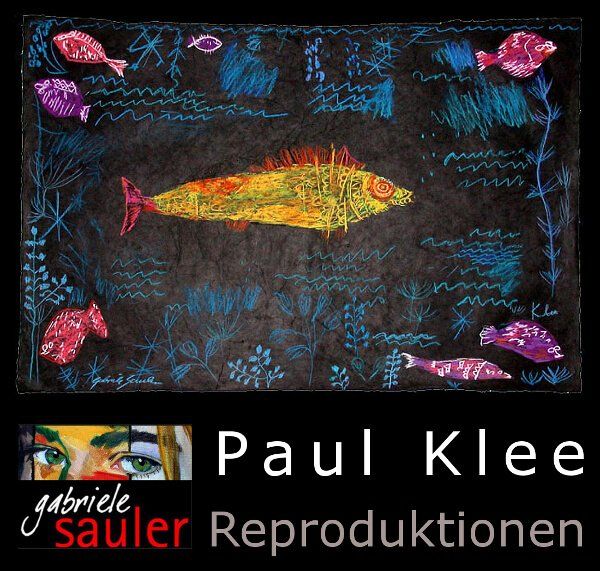 Kunstkopie Paul Klee Der Goldfisch Fisch 1925 Pastell auf Buette
