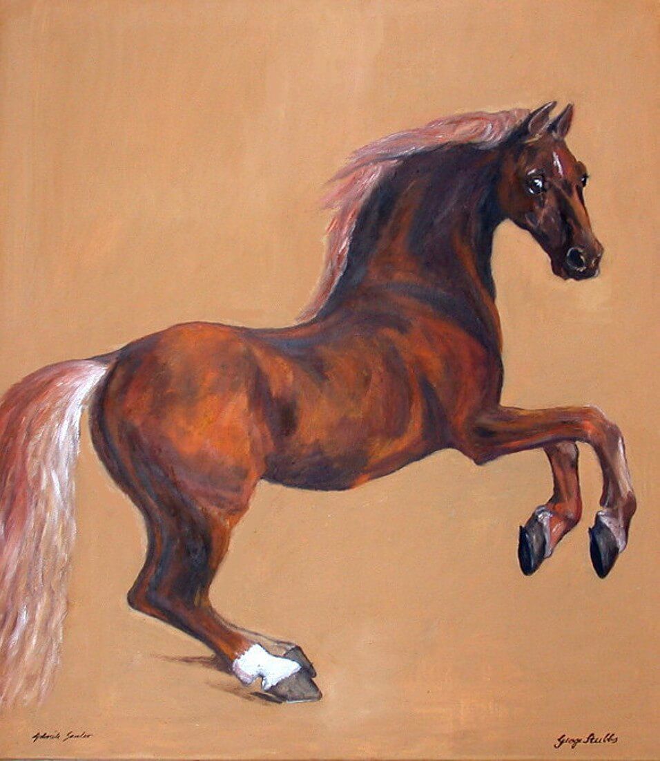 pferd malen lassen pferdemalerei ein pferd gemalt in oel reproduktion whistlejacket george stubbs oel auf leinwand