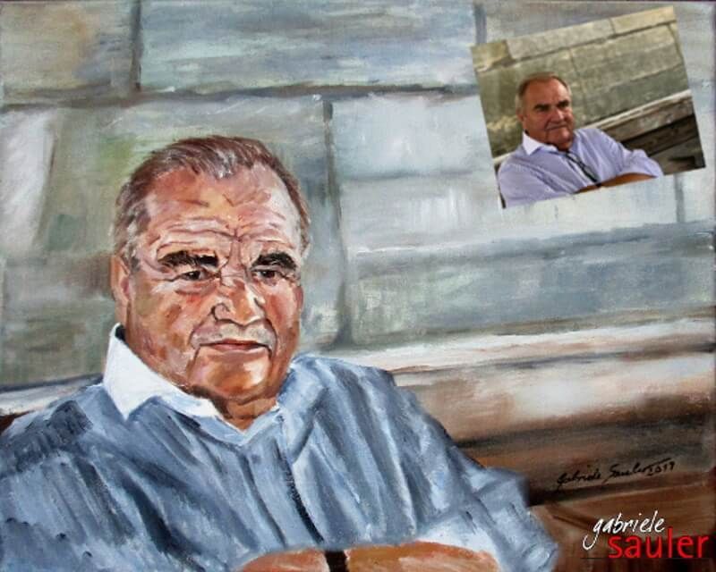 portrait von einem mann malen lassen nach foto in oel auf bestellung als auftragsmalerei von portraitmalerin gabriele sauler