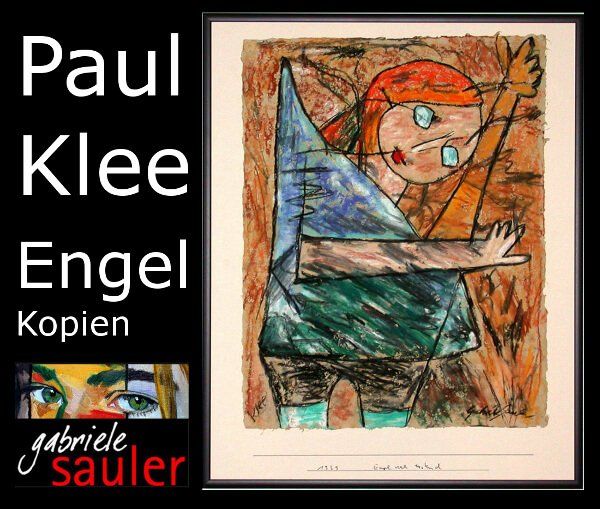 Reproduktion Paul Klee Engel noch tastend 1939 als Auftragsmalerei  in Stuttgart