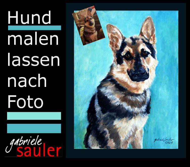schaeferhund gemaelde malen lassen nach foto von kuenstlerin gabriele sauler aus stuttgart die hunde bilder malt