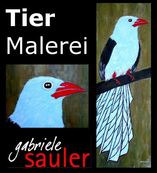 Vogel gemalt als Bildende Kunst sich einen gemalten Paradiesvogel kaufen von Tiermalerin Gabriele Sauler
