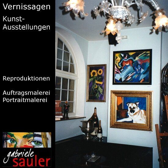 Bilderausstellung, Austellung und Vernissage im Hans im Glück 2002 Kunst von Gabriele Sauler