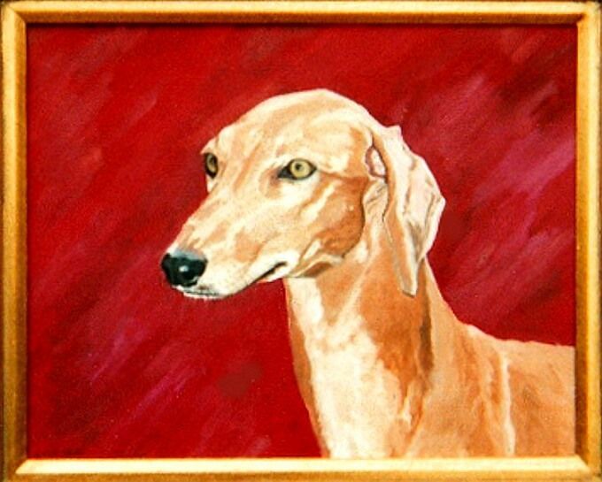 windhund greyhound malen als gemaelde nach foto verewigen 