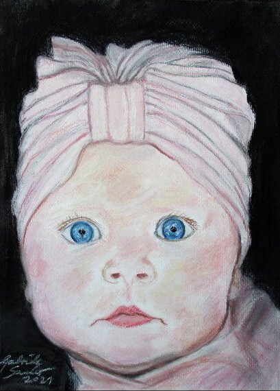 zeichnung anfertigen lassen ein baby portrait gezeichnet nach fotovorlage