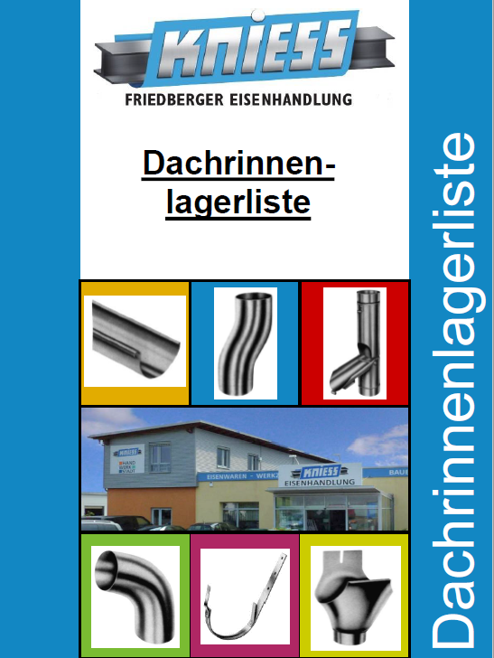 Dachrinnenlagerliste
