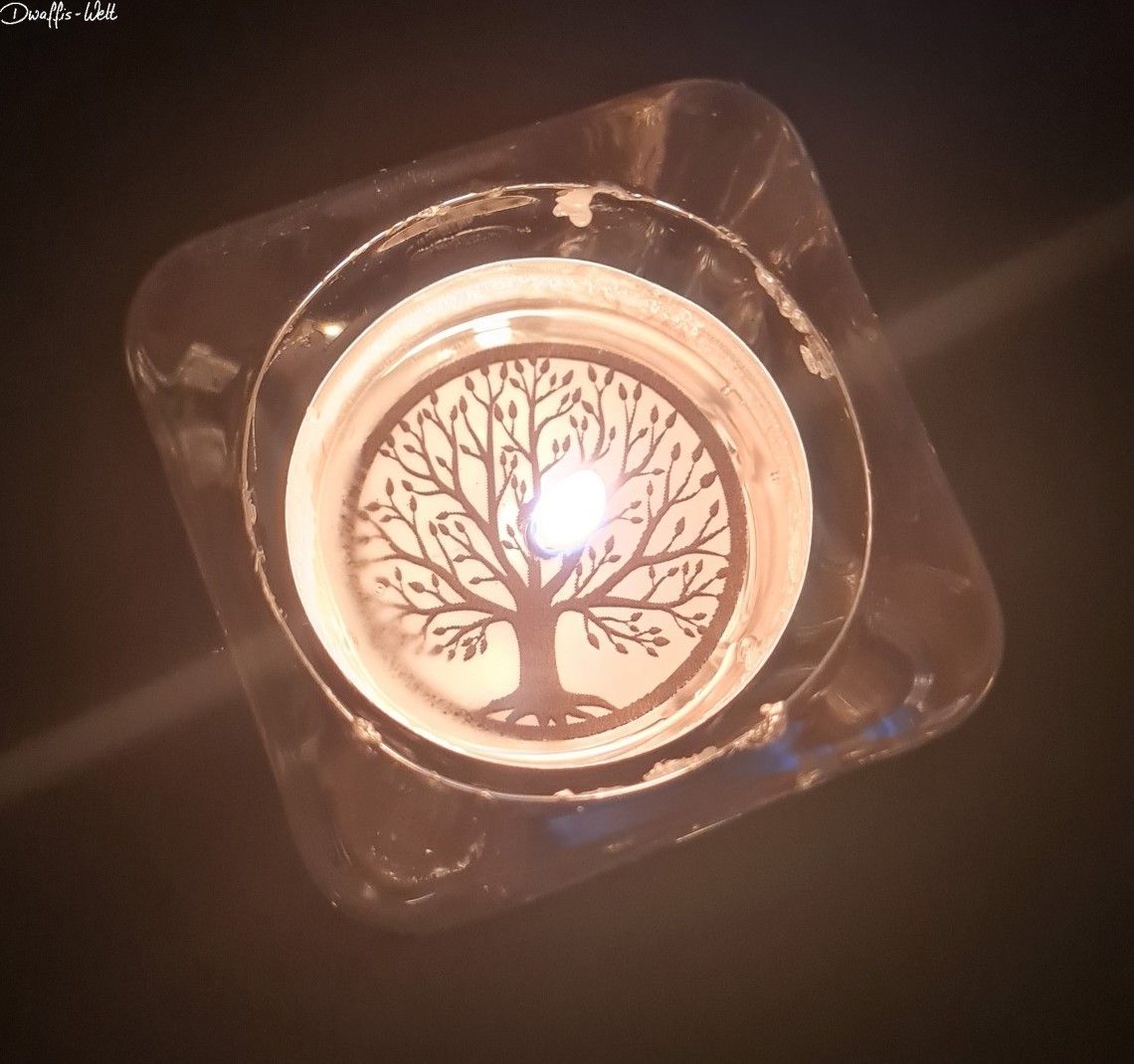 aus einem Teelicht wird ein toller Lichtgruß. Hier Trauer und Trost Vorlage