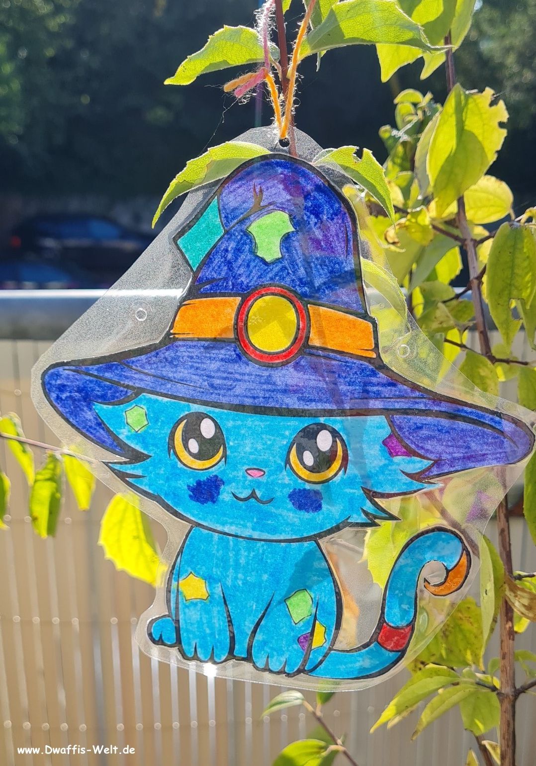 Halloweenkatze in der Malvorlage