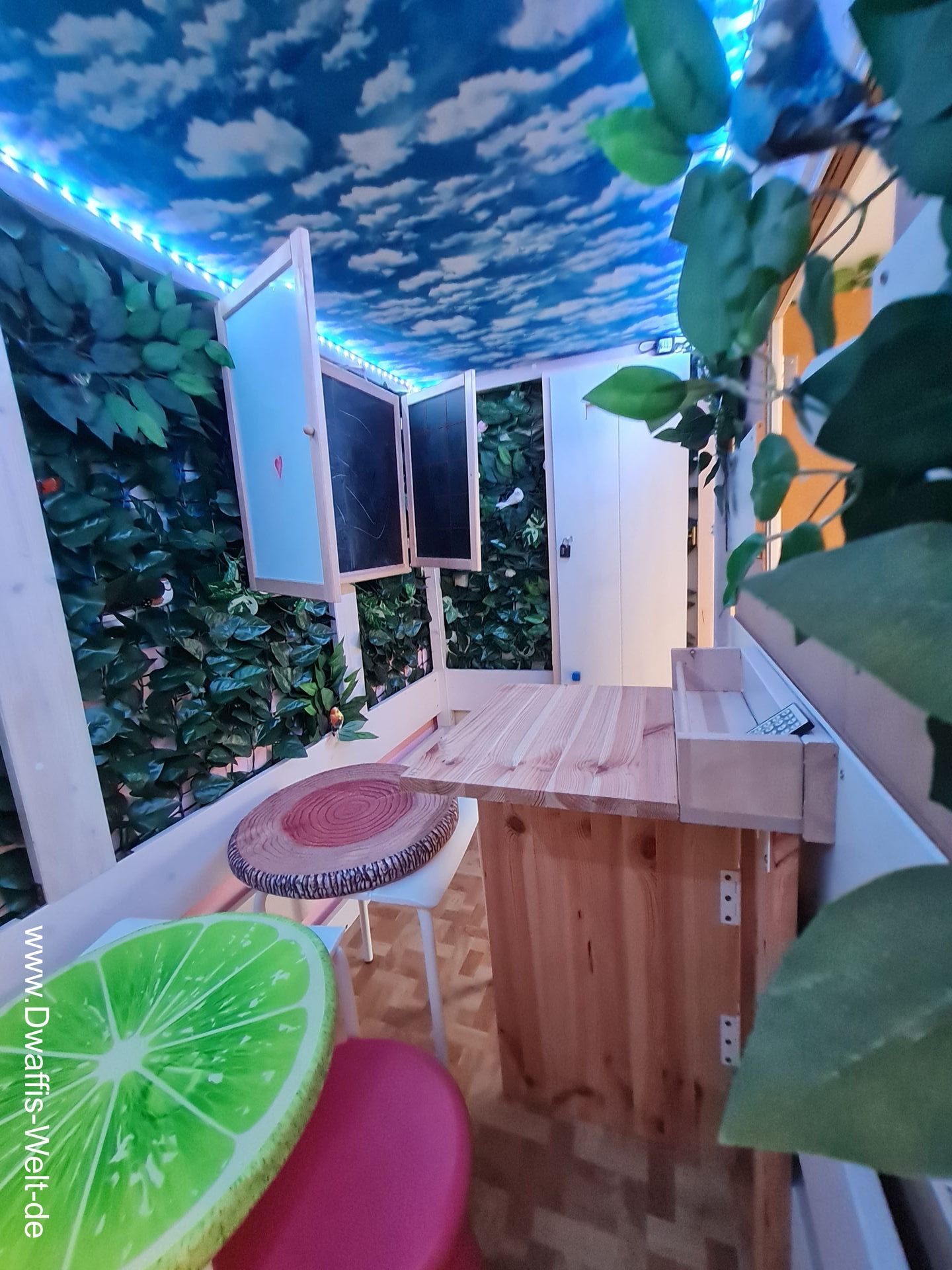 selbstgebautes Baumhaus aus Hochbett Dwaffis-Welt