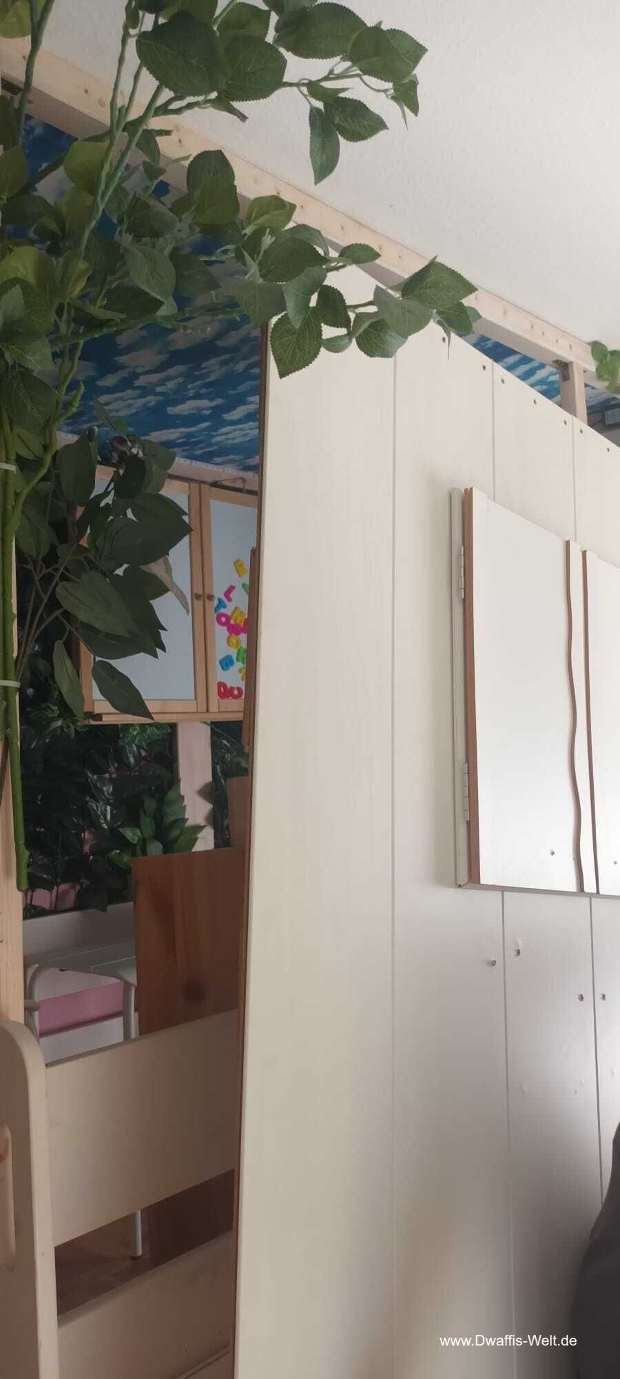 selbstgebautes Baumhaus aus Hochbett Dwaffis-Welt