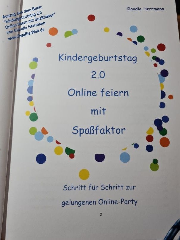 Blick ins BUch Kindergeburtstags 2.0