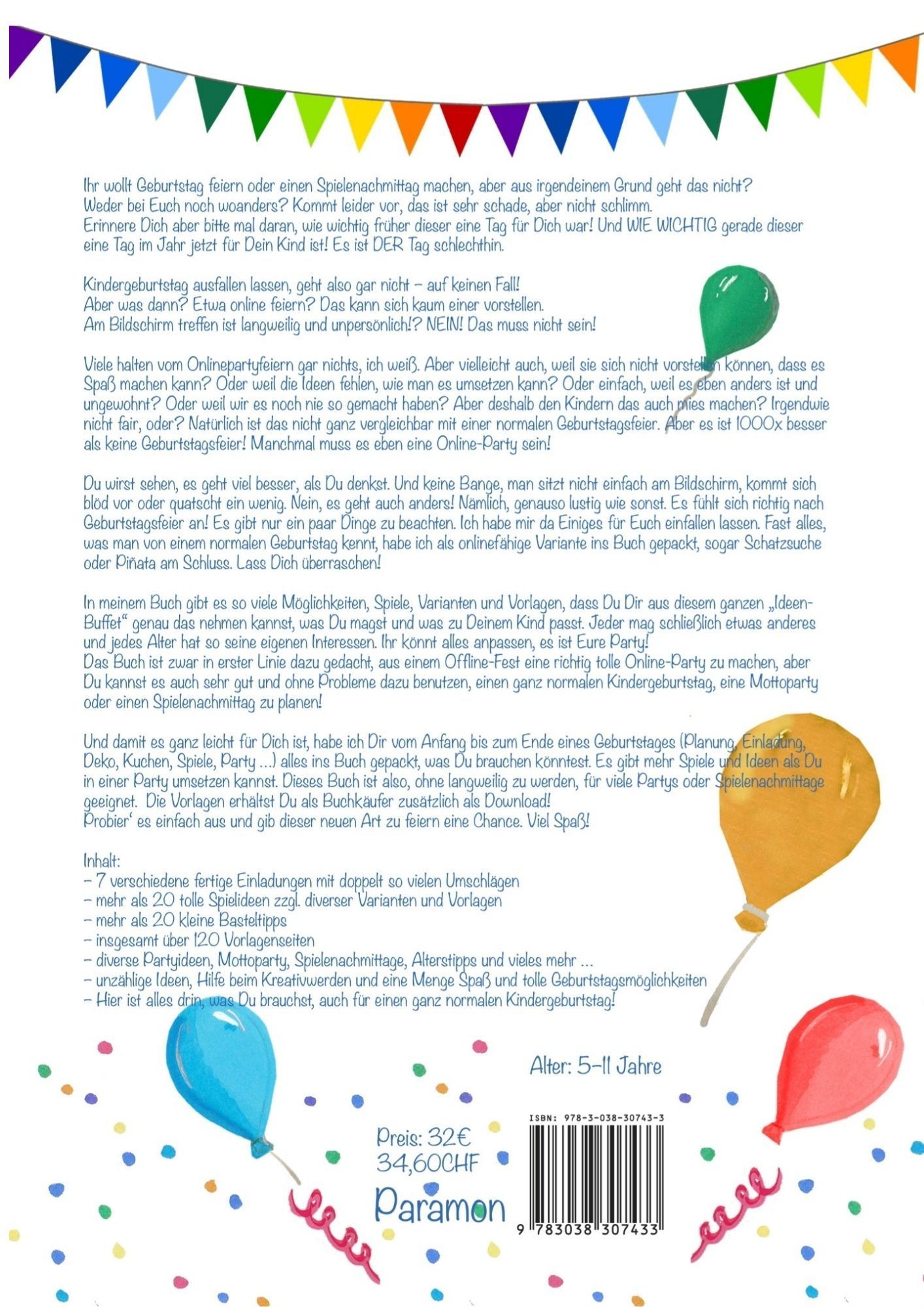 Klappentext zum Buch KIndergeburtstag 2.0 - Online feiern mit Spaßfaktor.