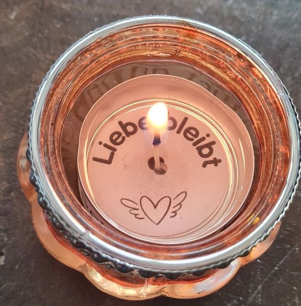 aus einem Teelicht wird ein toller Lichtgruß. Hier Trauer und Trost Vorlage