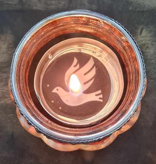 aus einem Teelicht wird ein toller Lichtgruß. Hier Trauer und Trost Vorlage