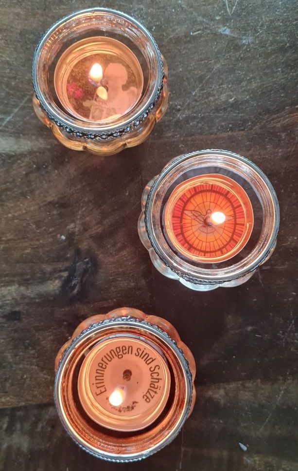 aus einem Teelicht wird ein toller Lichtgruß. Hier Trauer und Trost Vorlage