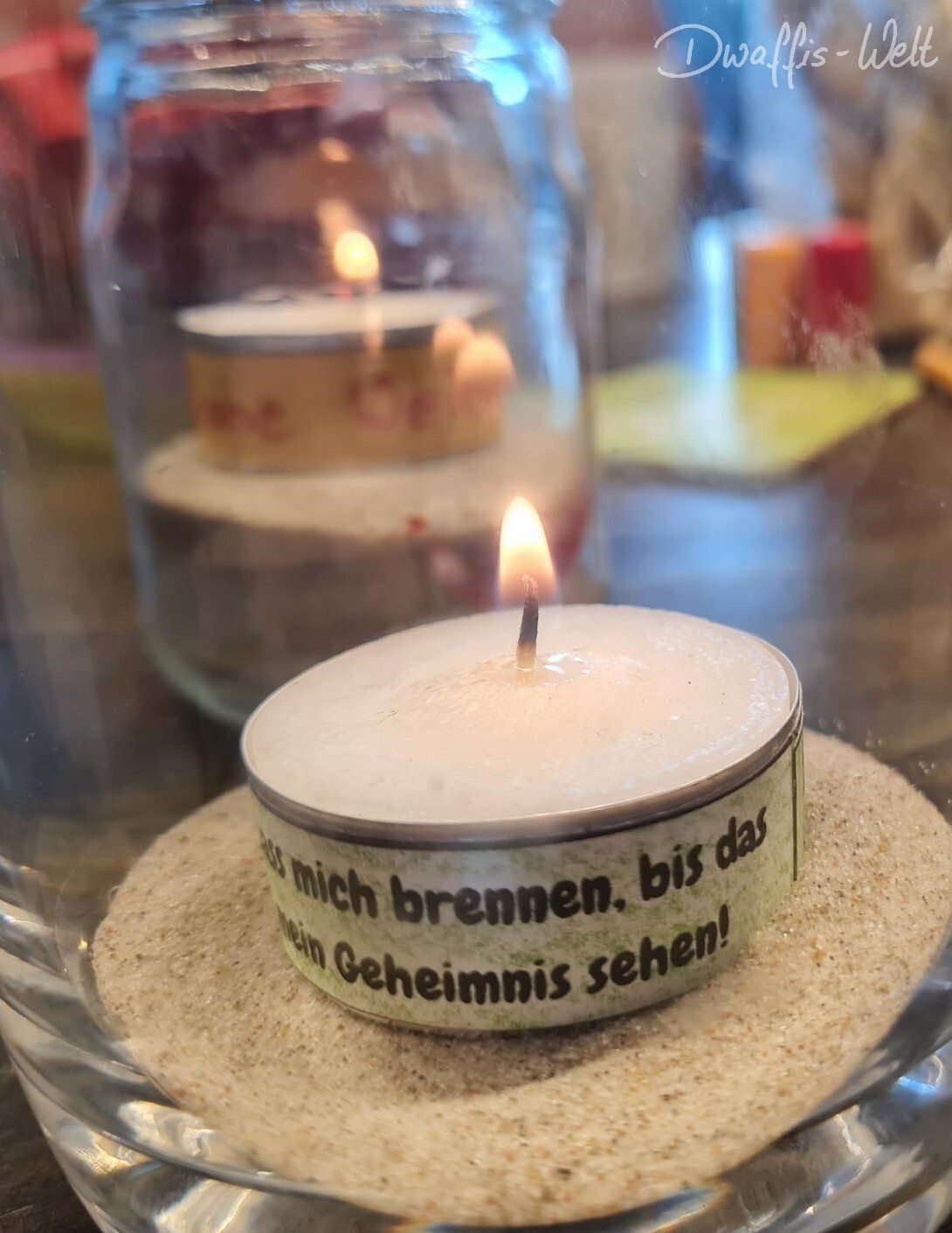 aus einem Teelicht wird ein toller Lichtgruß. Hier Trauer und Trost Vorlage