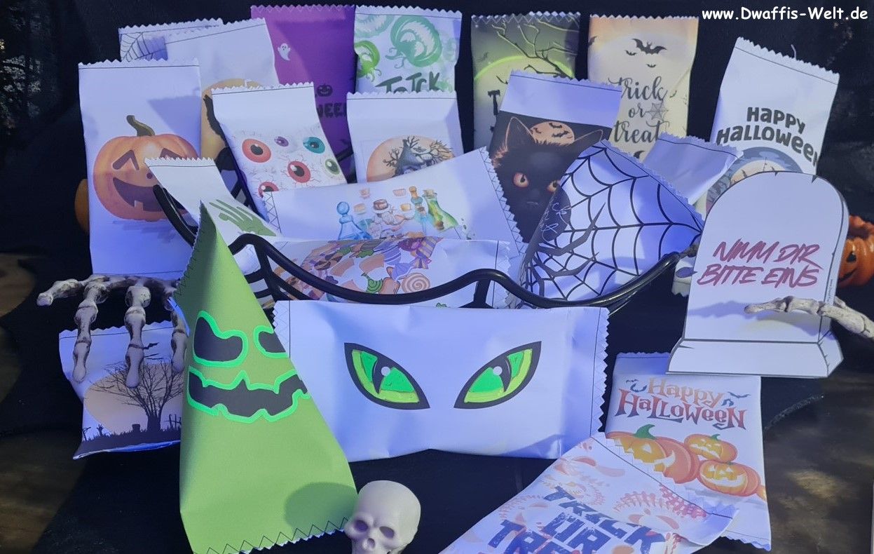 Halloween Mitgebsel zum selberbasteln. Diese tollen Überraschunstüten sind der Star auf jeder Halloween Party. Gefüllt mit tollen Naschis das beste Süßes oder Saures oder Trick or Treat was Du kennst