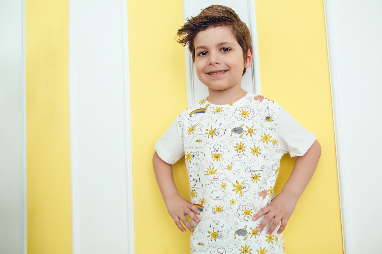 Dwaffis-WElt, Stoffdesign, Stoffmuster sonne und Wolke, Surface Design, Mockup für mein Design, Kindermotive, Wimmelbildstoff, Geschichten für Kleine