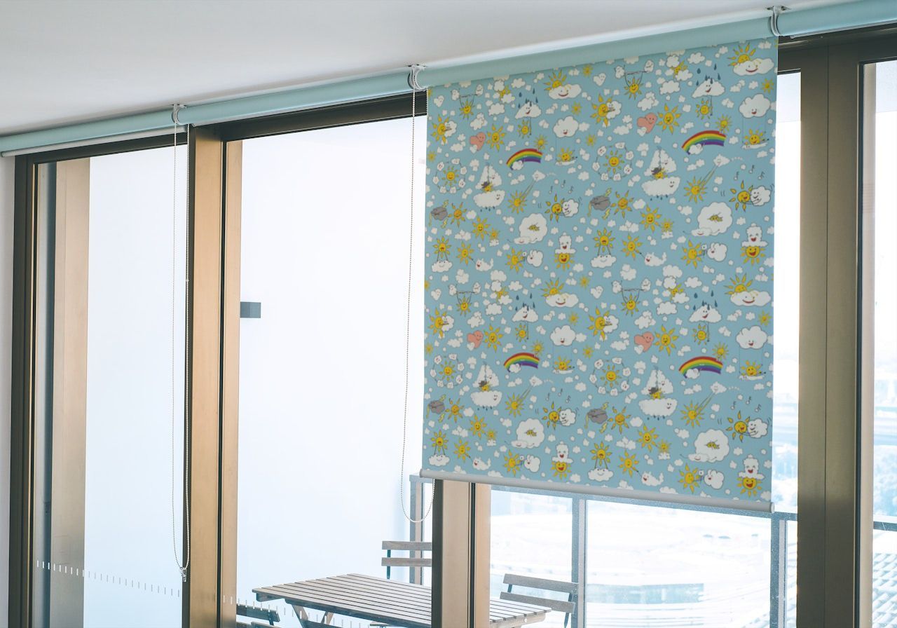 Dwaffis-WElt, Stoffdesign, Stoffmuster sonne und Wolke, Surface Design, Mockup für mein Design, Kindermotive, Wimmelbildstoff, Geschichten für Kleine