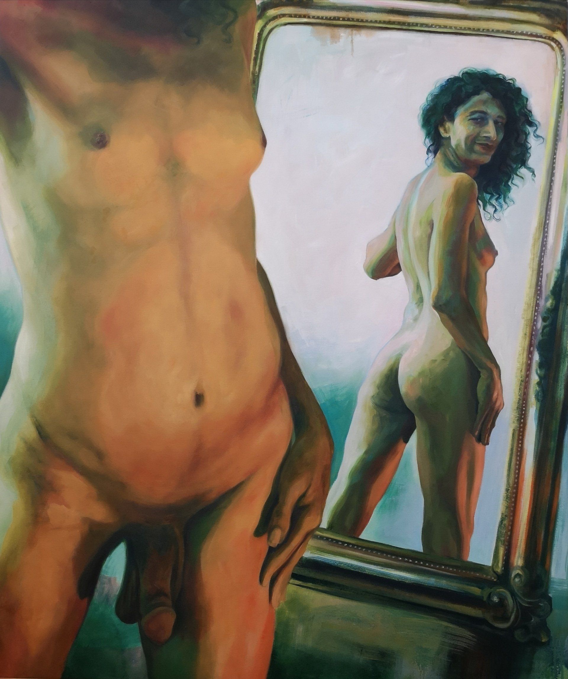 'Beautiful muxe', 120x100 cm,
Öl auf Leinwand, 2020.