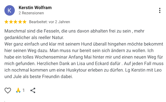Erfahrungsbericht eines Kunden auf dem Pfoten-Pfad