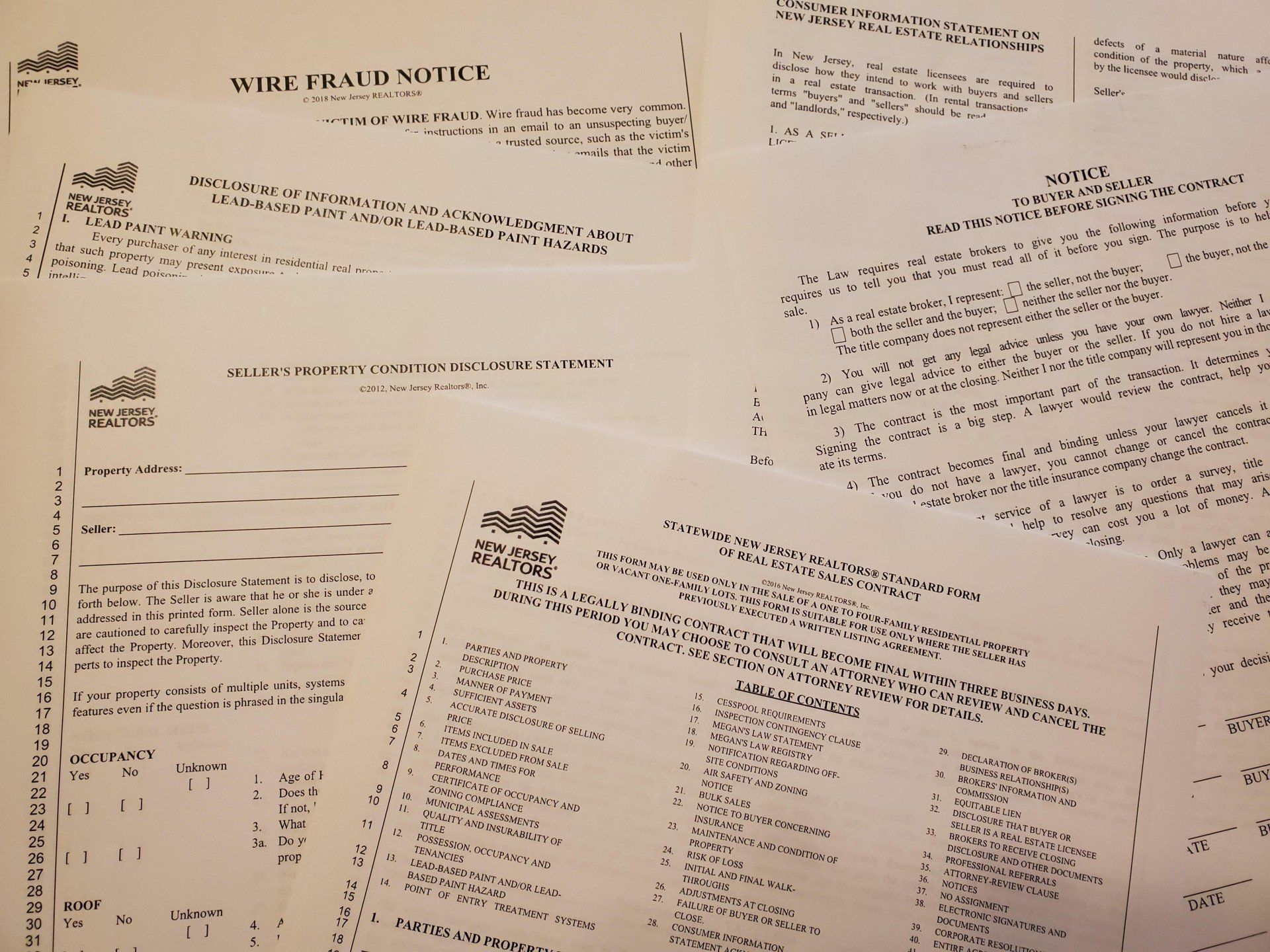 New Jersey Real Estate Paperwork
