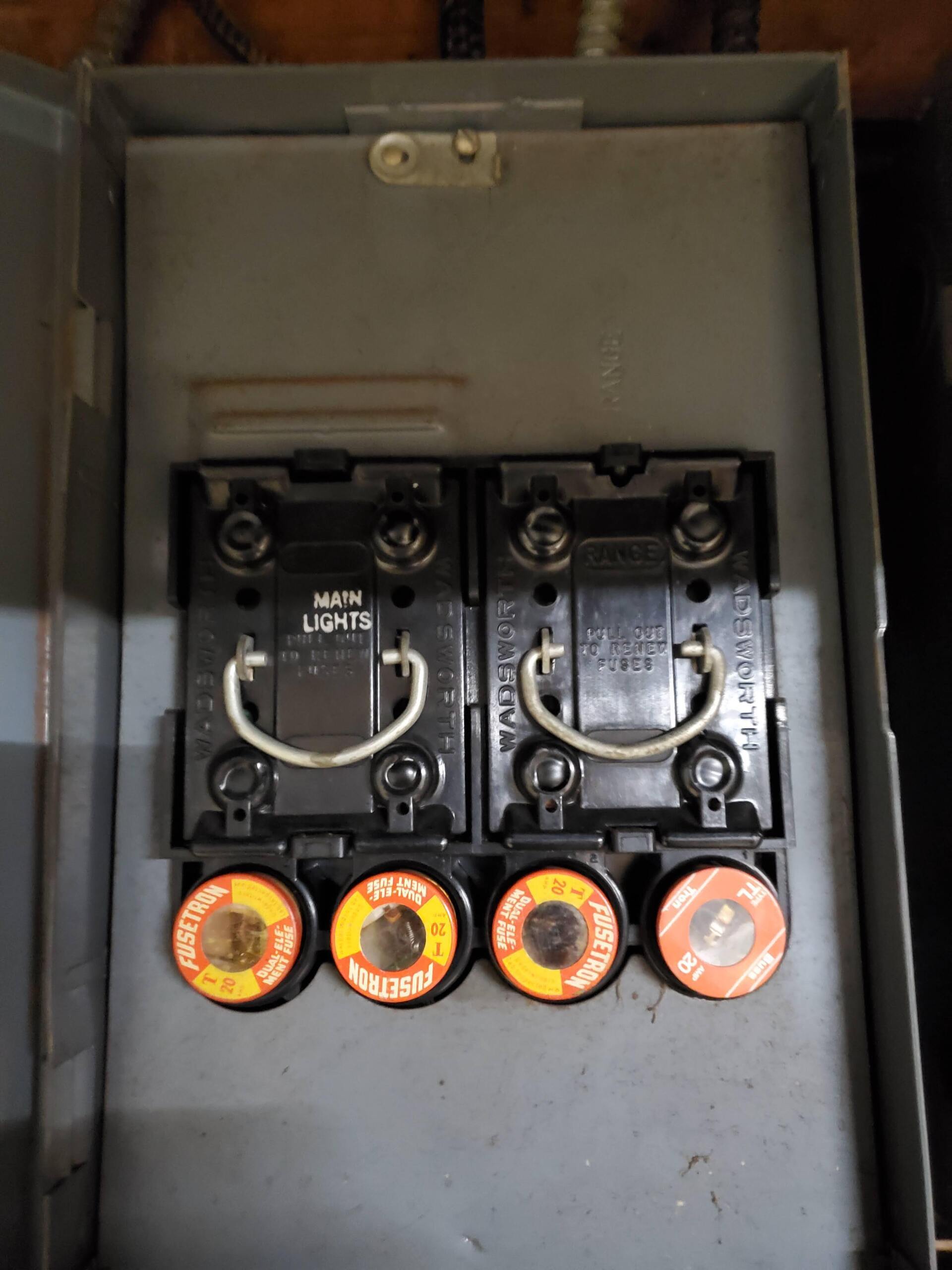dated fuse electrical Box Photo By Russell Hayek