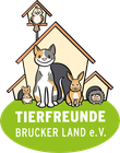 Logo der Tierfreunde Brucker Land mit den Tieren Katze, Vogel, Igel und kaninchen als comic tiere