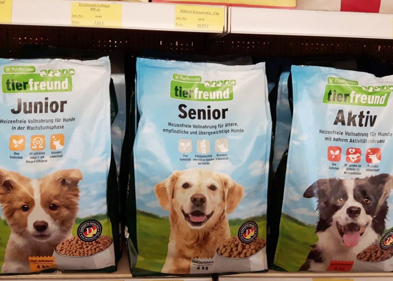 Tieerfutter für Hunde, Katzen und Vögel