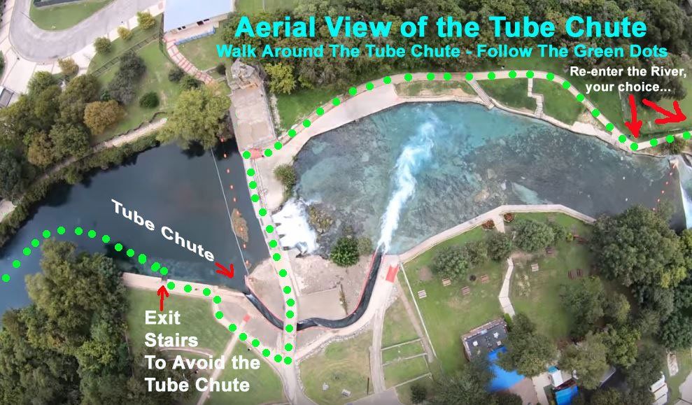 How To Walk Around The Tube Chute Aerial Map with Texas Tubes
