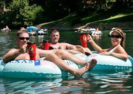 Insulated Tumbler Cups, Yeti Cups, Sports Bottles, Thermoses, Wine Flasks, Hydration Packs, and any other type of non-disposable container for beverages are legal to bring on the Comal River according to the NB Can Ban.