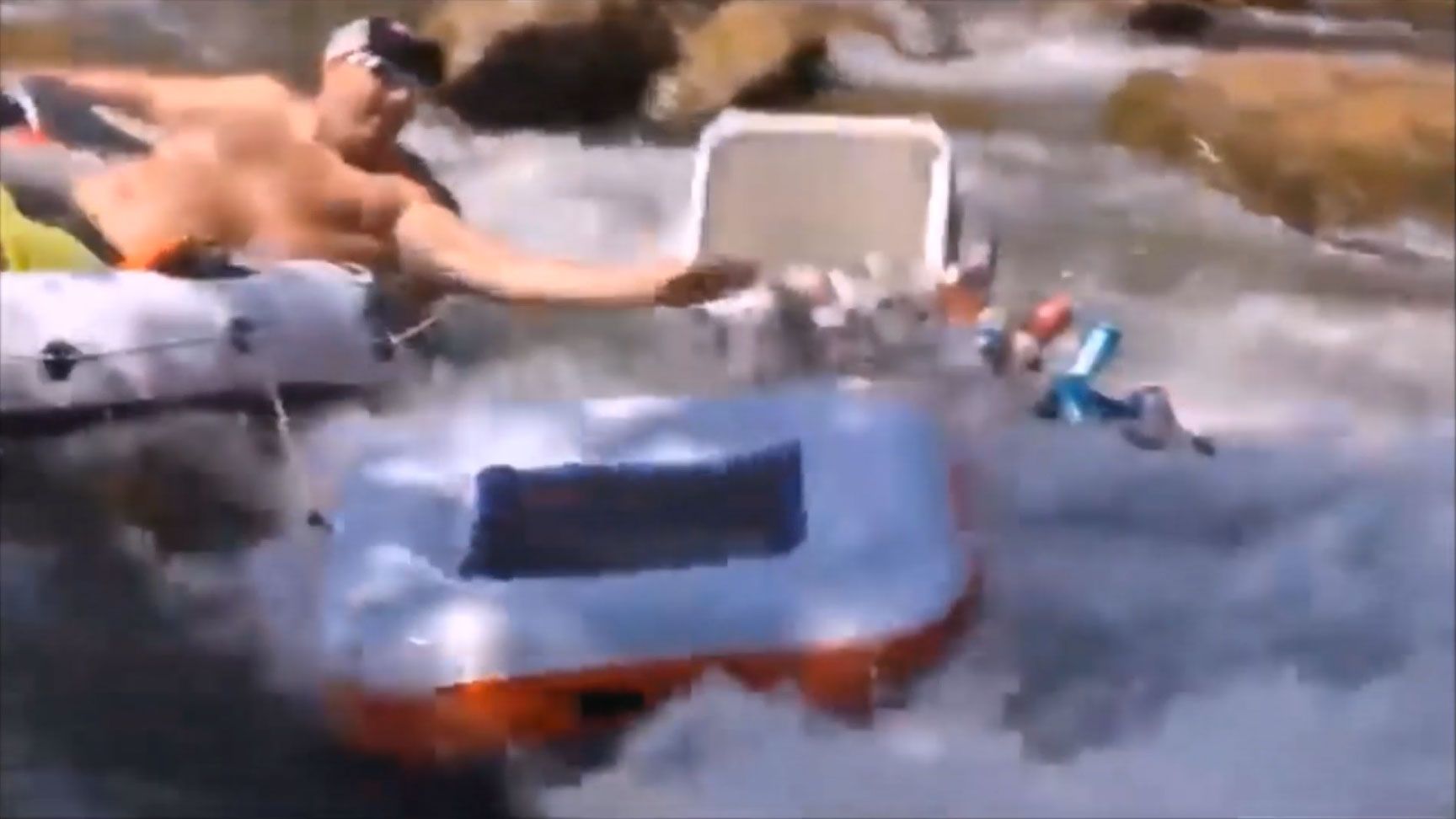 Coolers without a locking lid mechanism are subject to dumping their entire contents into the river! Coolers without a locking lid mechanism are subject to dumping their entire contents into the river!