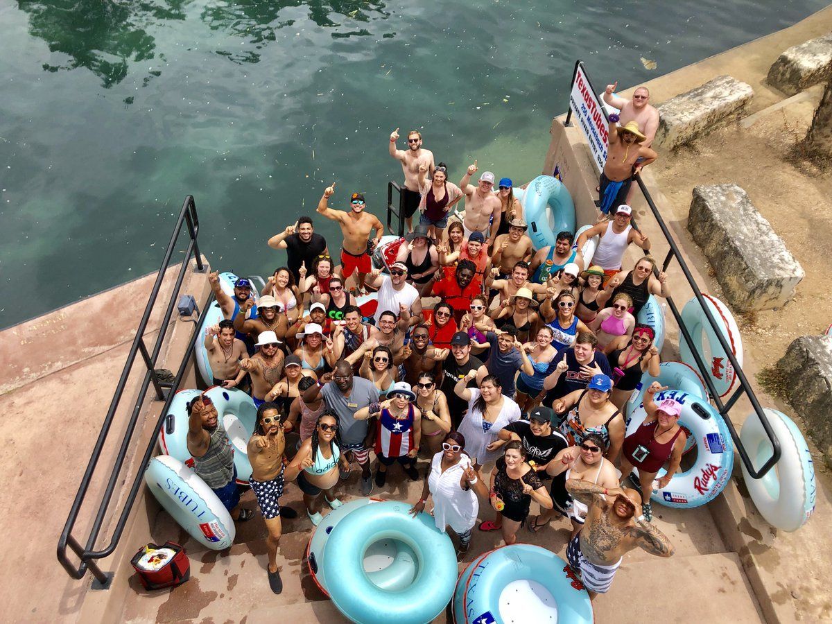 Groups of all sizes are welcome at Texas Tubes on the Comal River in New Braunfels, TX Groups of all sizes are welcome at Texas Tubes on the Comal River in New Braunfels, TX