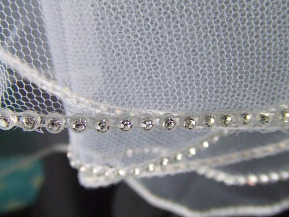 Swarovski crystal edging veil