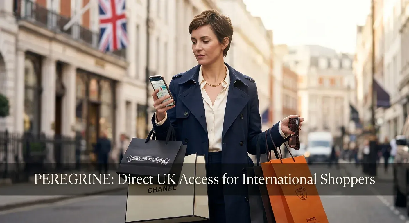 The image conveys direct, in-person access to exclusive UK luxury stock
