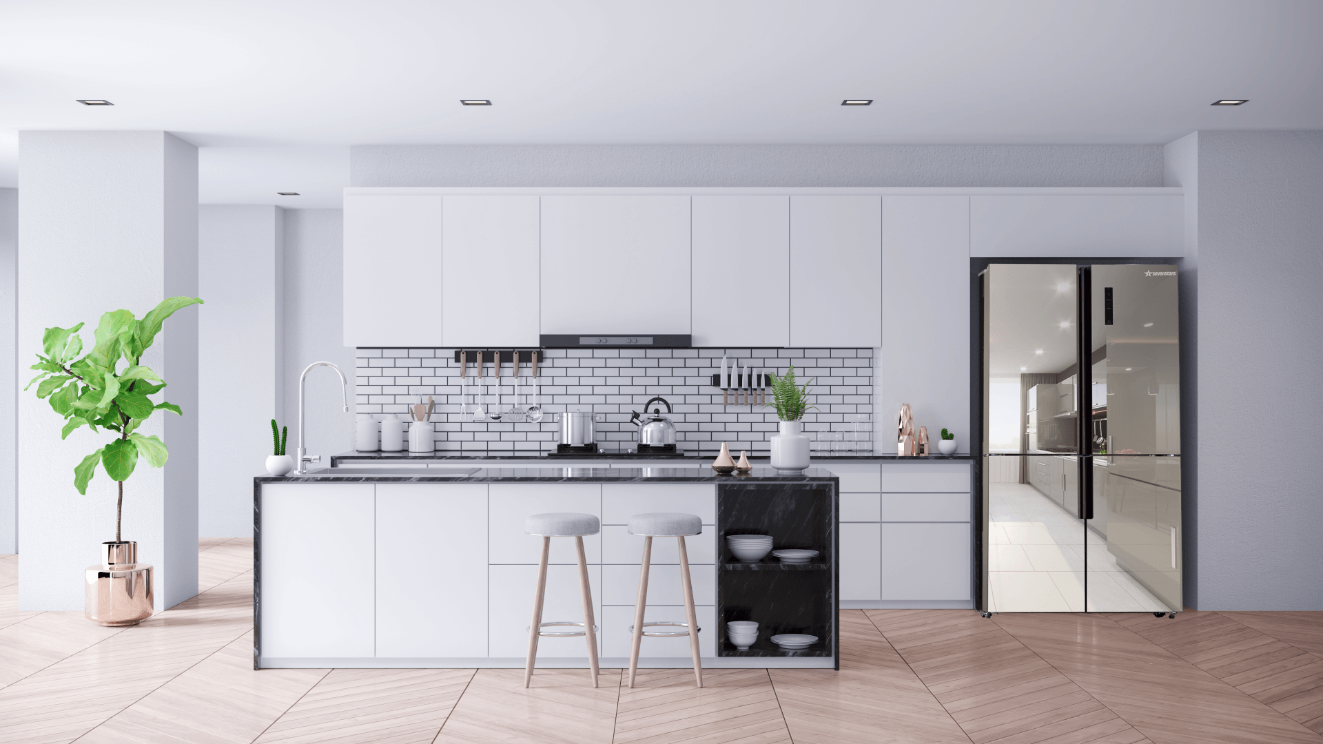 Sevenstars visuelambiance réfrigérateur multi portes