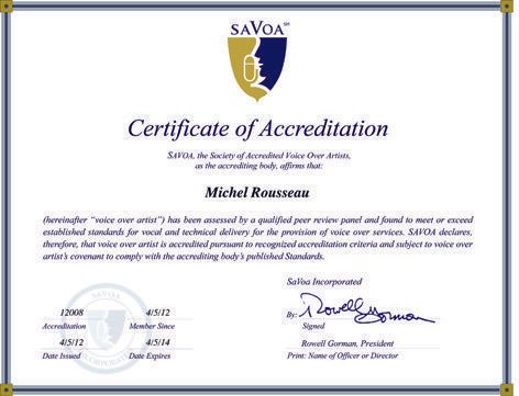 voix off accreditation