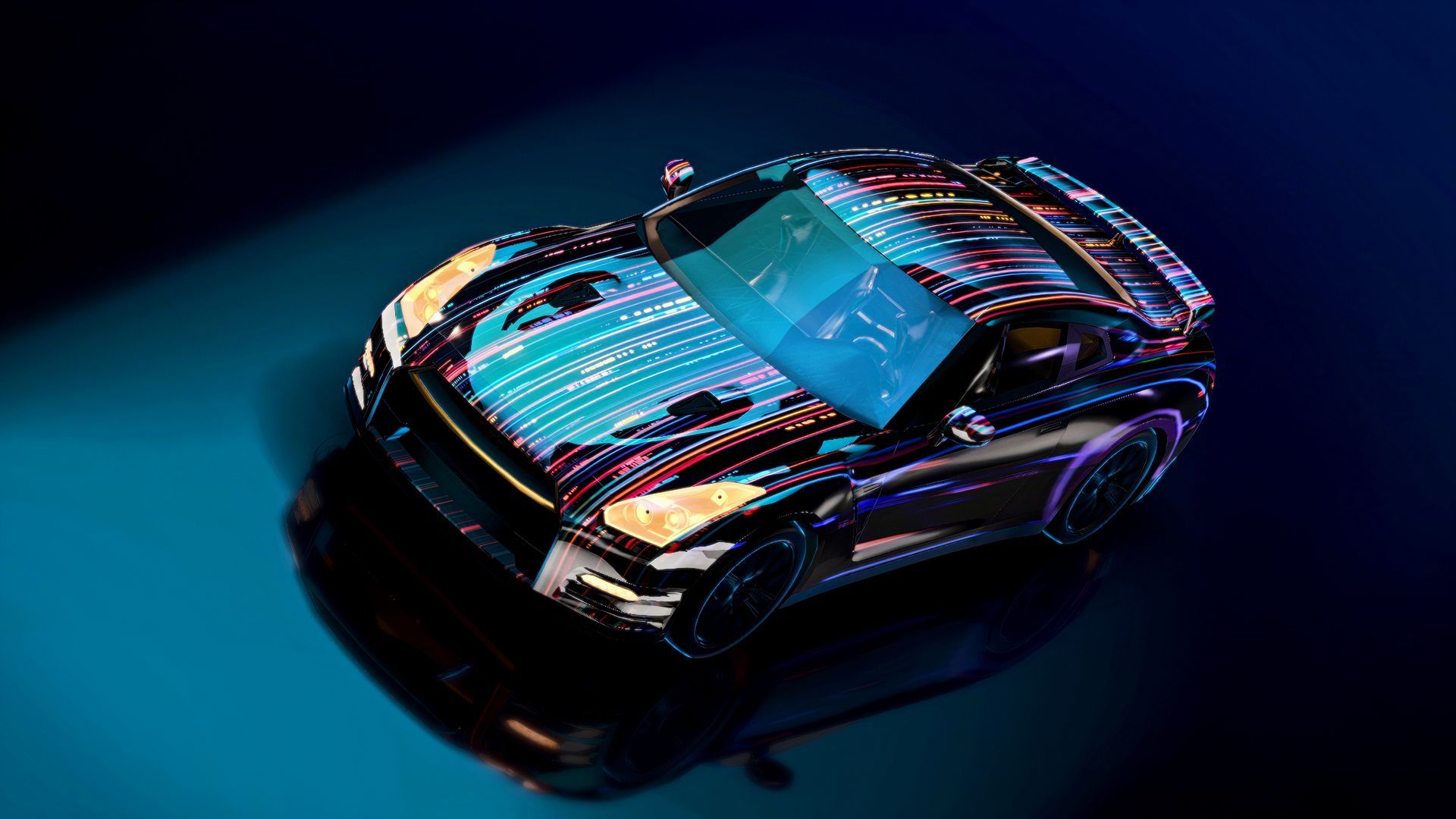 Grafisches Auto zum Thema Automobilmarketing