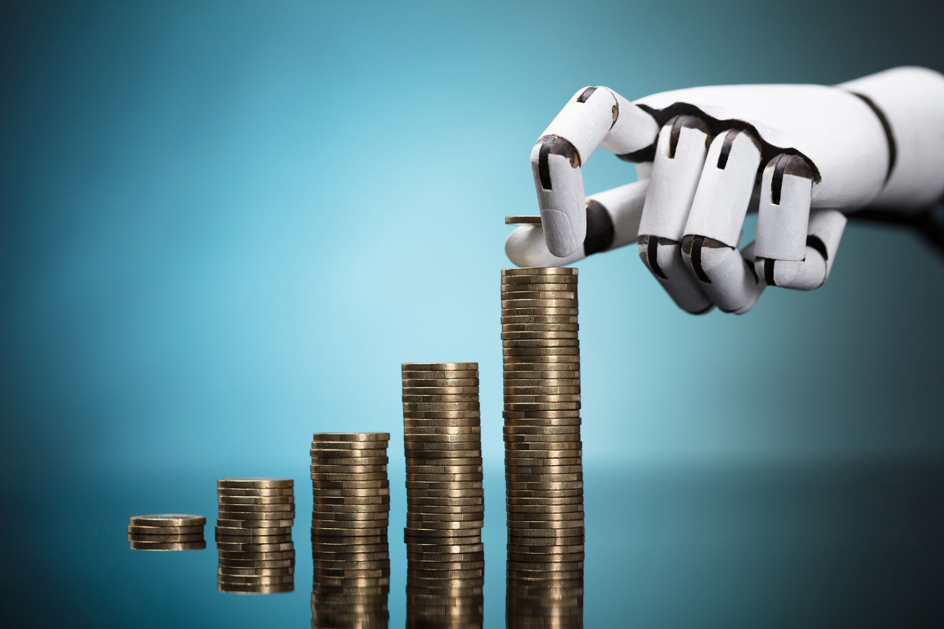 KI zeigt Geld mit automatisierte Inkasso Steuerung.