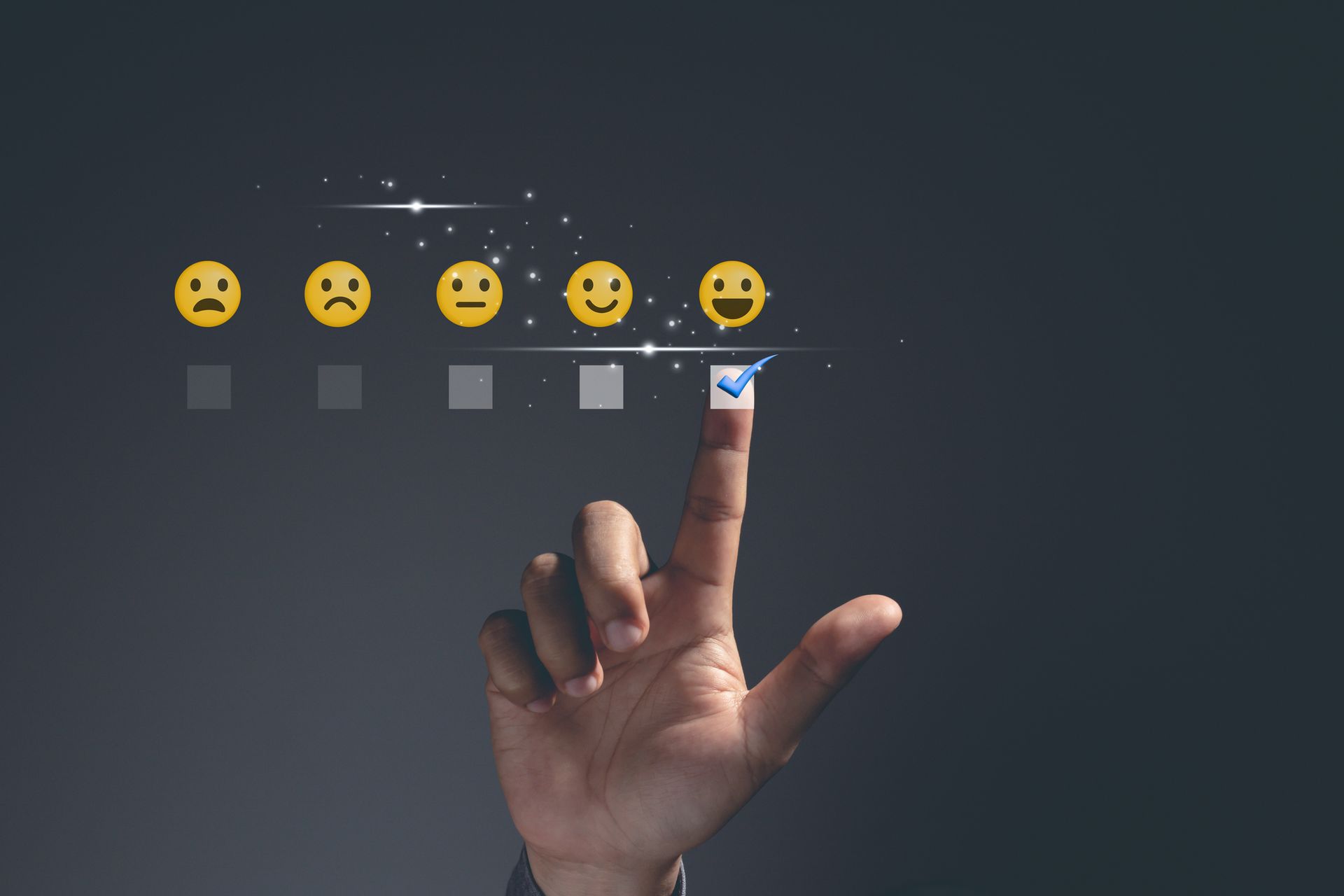 Smiley zur Bewertung von der Kundenreaktivierung