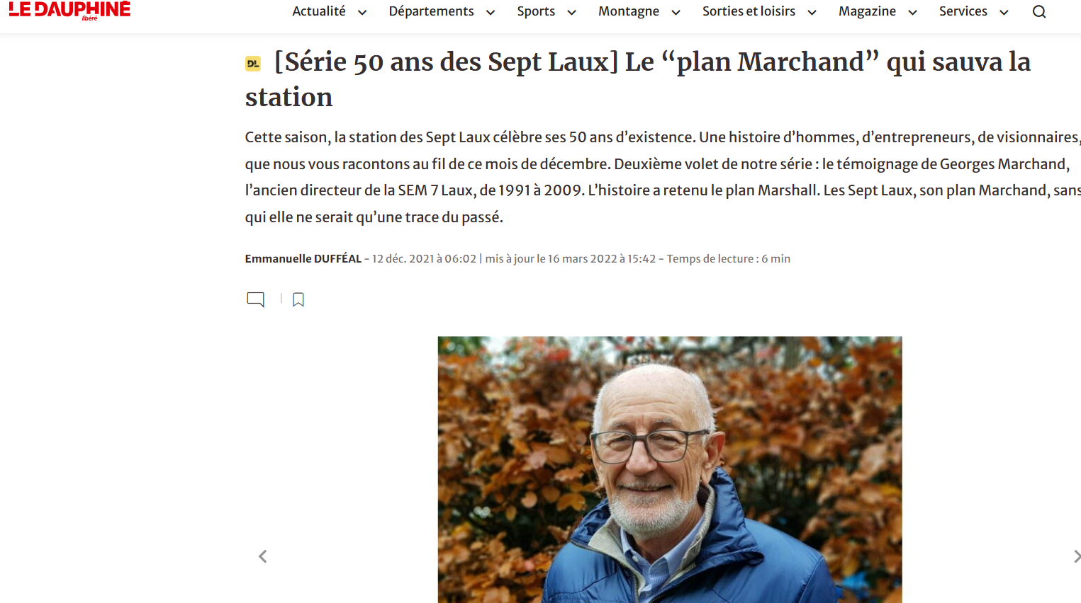 Georges Marchand - plan de sauvetage de la station des 7 laux en isère