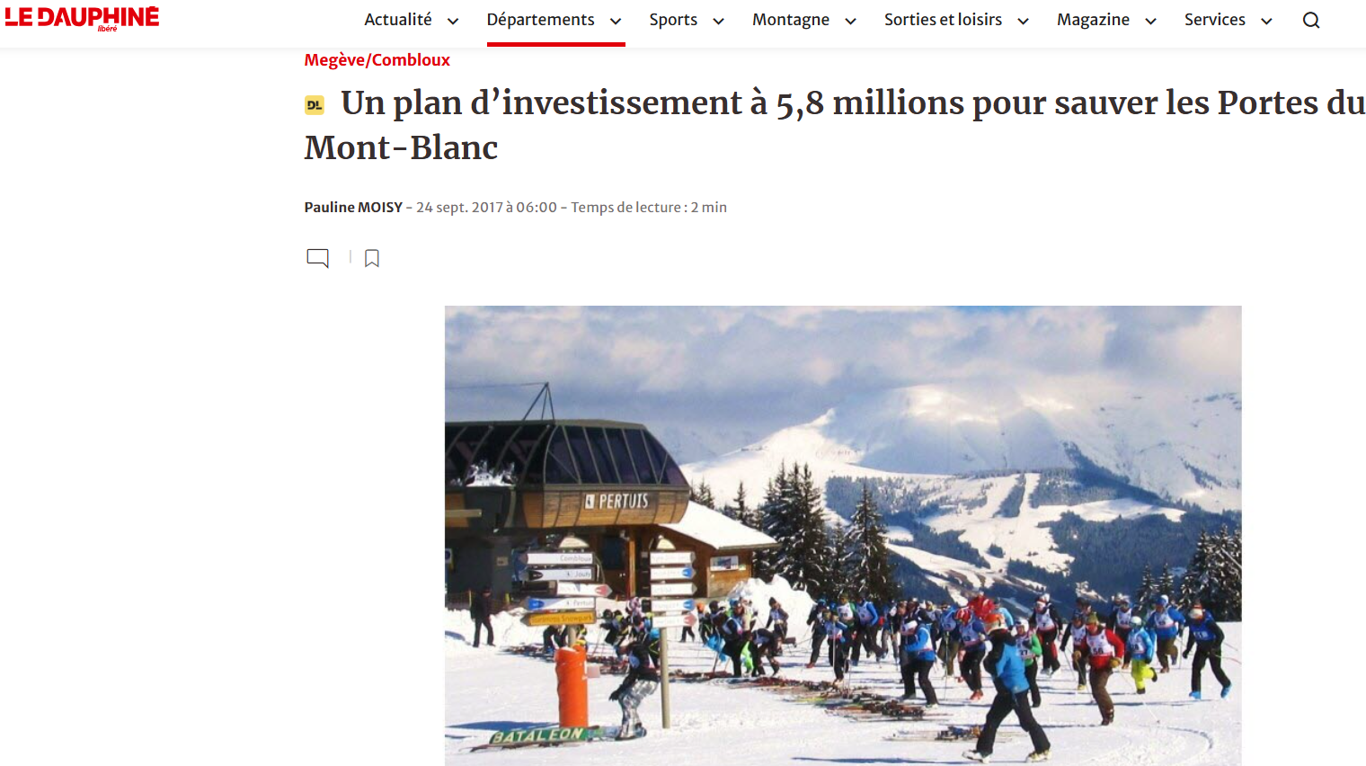 Plan d'investissement de la SAEM LES PORTES DU MONT BLANC