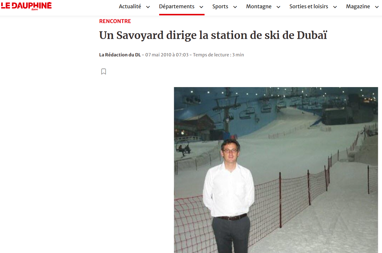 Lucas marchand  directeur général ski dubai