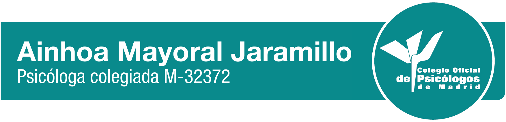 Logo Ainhoa Mayoral colegiada en Colegio Oficial de Psicólogos de Madrid