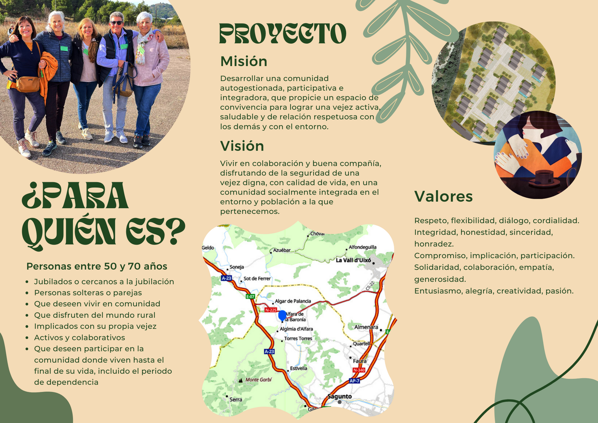 Página interior tríptico español