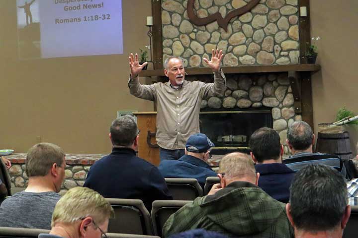 Dennis Keating preaching