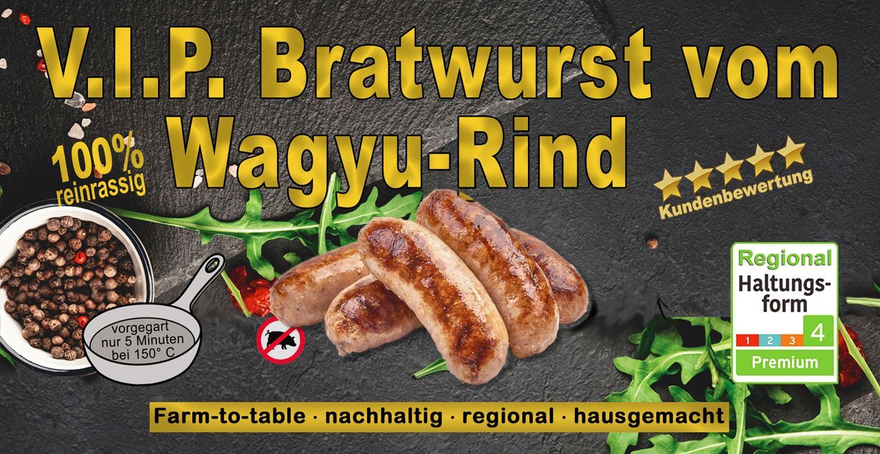 V.I.P. Bratwurst vom Wagyu-Rind